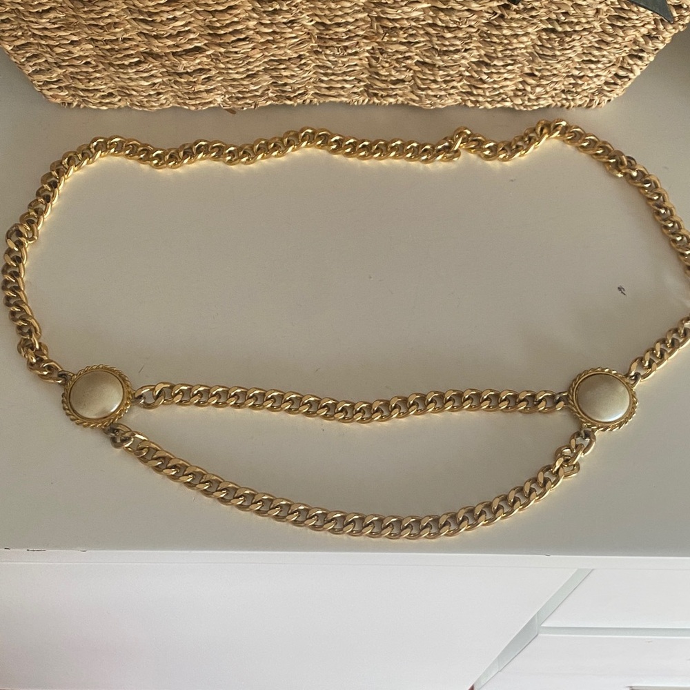 Gold Chain Pearl Vintage Belt